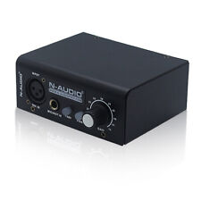 Mini Microphones Amplifier Dual MIC Audio Preamp with 48V Phantom Power Supply