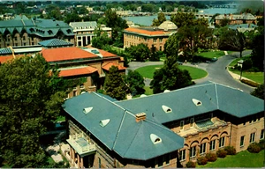 Cartolina d'epoca anni 50 vista dall'alto Hampton Institute University Campus Virginia VA - Foto 1 di 2