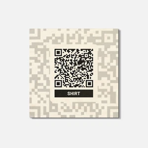 Shirt QR Code 4'' X 4'' Square Wooden Coaster - Picture 1 of 3