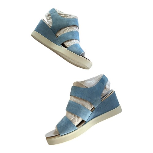 Scarpe Ecco donna sandali forma zeppa plateau pelle $180 taglia EU 40 US 9