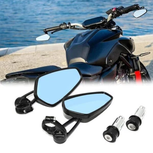 For Yamaha MT-07 MT-09 FZ07 FZ09 7/8" Motorcycle Bar End Side Mirrors Rear View - Picture 1 of 10