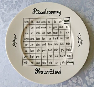 RAR Deko  Porzellan Teller „Rösselsprung Preisrätsel“ Hutschenreuth Selb Bavaria - Bild 1 von 5