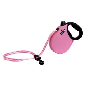 Medium Alcott Retractable Dog Leash Pink 16 ft Reflective Flat Belt to 65 lbs - Picture 1 of 4