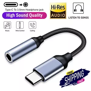 For iPhone 16 Pro Max USB Type C to 3.5mm Aux Jack Adapter Earphone Dongle Cable - Picture 1 of 54