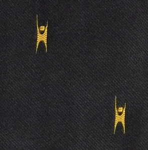 Vintage sports tie by Ernex of London black Terylene athlete logo leisure centre - Picture 1 of 4