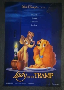 Lady & The Tramp 90s Re-release 27x40 DS Original Movie Poster Double sided - Picture 1 of 7