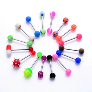 16Pcs New Different Style Tongue BarTongue Bars Body Piercings Surgical Jewel-$4 - Picture 1 of 4