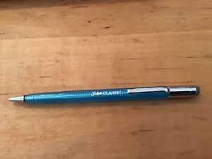 Vintage Scripto Classic Mechanical Pencil Translucent Blue Works Great!!