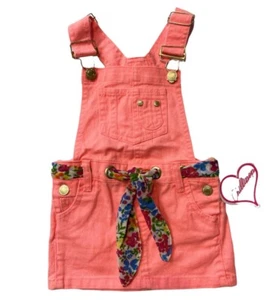 Neu mit Etikett Chillipop Baby Mädchen Größe 24 Monate korallefarben Overall Rock Blumenmuster Schal - Bild 1 von 8