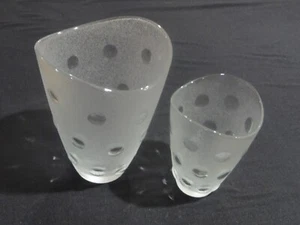 2 Glass Vases with "Bubble"Effect, Same Shape & Design, Different Size, Italy, A - Picture 1 of 3