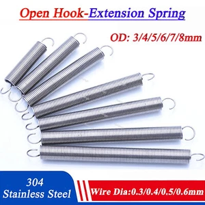 Extension Spring Wire Dia:0.3-0.6mm 304 Stainless Tension Extending Hook Springs - Picture 1 of 5