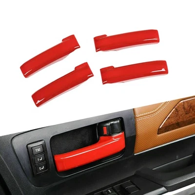 Cubierta interior roja del panel de la manija de la puerta apta para Toyota Tundra 2014 2015-2021 Foto 1 de 4