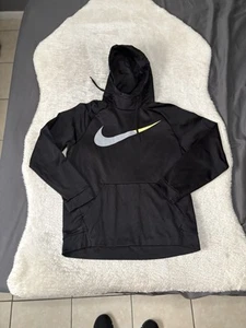 Nike Dri Fit Herren Schwarz Medium Hoodie Pullover Big Swoosh - Bild 1 von 8