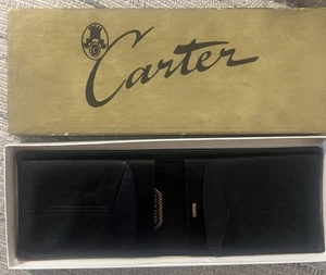 Portafoglio uomo vintage Carter nero vera pelle scatola originale e certificato di autenticità - Foto 1 di 15