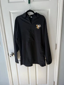 Adidas NHL Pittsburgh Penguins Men’s Large Half-Zip Jacket – Black Climalite - Picture 1 of 8