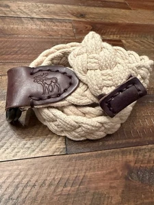 Abercrombie & Fitch Baumwolle Flechtgürtel Lederenden 36 - Bild 1 von 6