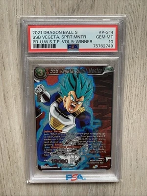2021 Dragon Ball Super SSB Vegeta Spirit Mentor Vol. 5 Winner #P-314 PSA 10 - Image 1 of 2