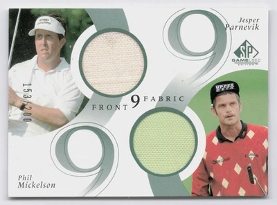 2002 UD SP Game-Used Edition Front 9 Fabrics Michelson, Parnevik #F9D-MP /200 - Image 1 of 2