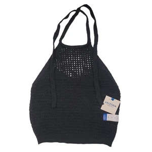 NUEVO NUEVO CON ETIQUETAS Arizona Jean Co. Para mujeres Negro Tejido Cuello Atado Top Talla Mediana M Precio de venta sugerido por el fabricante $36 - Imagen 1 de 6
