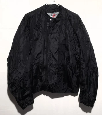 VTG Joe Rocket Black Motorcycle Windbreaker Polyester Jacket XL  Nylon Zip Moto - Image 1 of 4