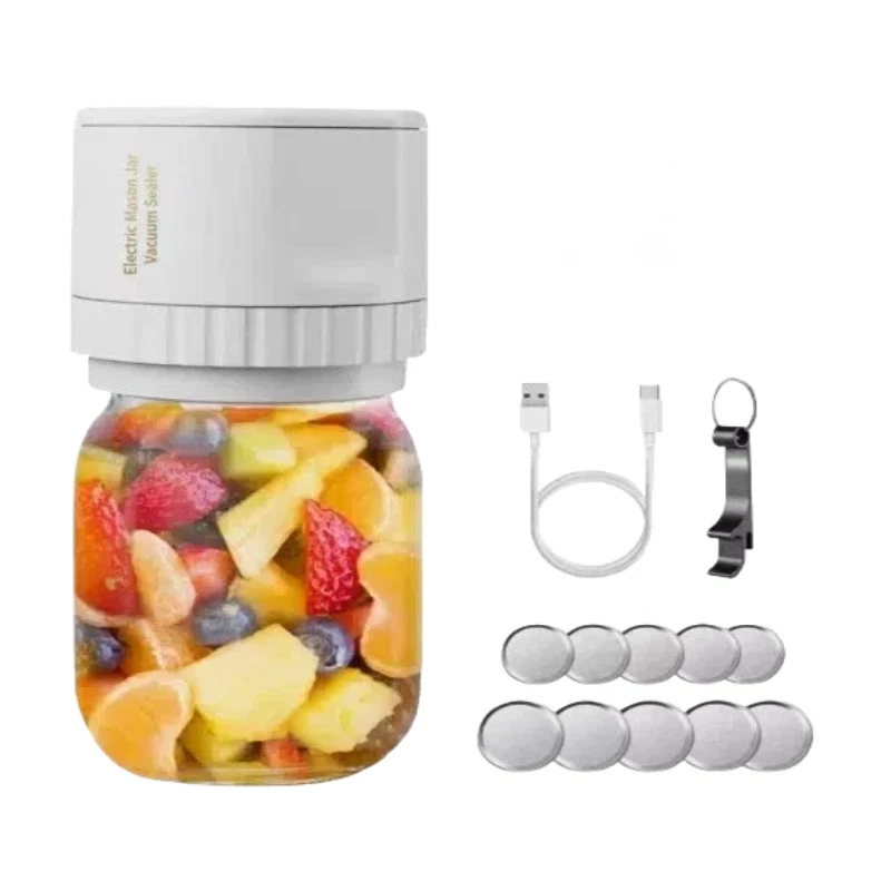 Electric Mason Jar Vacuum Sealer Kit for Wide & Regular Mason Genie White/Black~ - Image 1 of 4