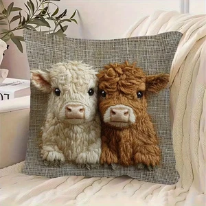 2 x schöne Highland Cow Kissenbezüge Dekokissen - Weihnachtsangebot. - Bild 1 von 2