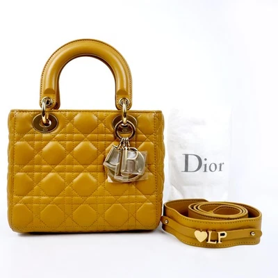 DIOR Lady Dior Small Flap Bag  Buttercup Yellow Lambskin Gold Hardware - Image 1 of 4