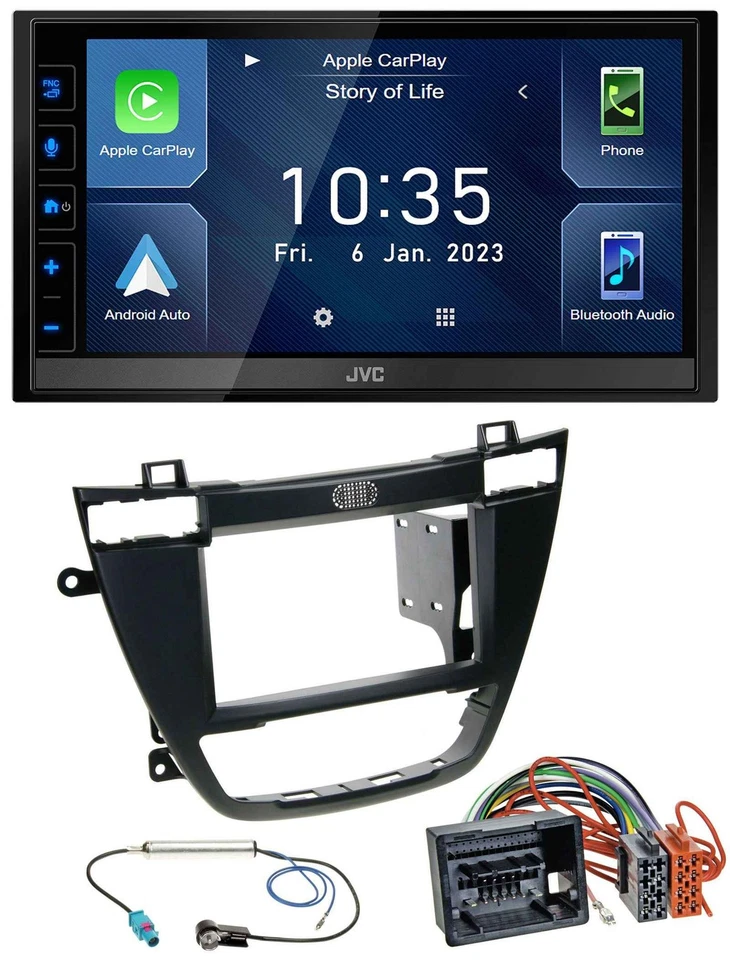 JVC DAB Bluetooth MP3 USB 2DIN Autoradio für Opel Insignia 08-13 schwarz - Bild 1 von 4