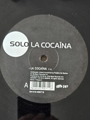 Disque Vinyl 12 " SOLO   LA COCAINA Techno Vg+ - Photo 1/4