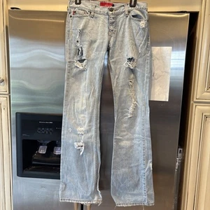 Hollister Co. Women's Blue and White Jeans Size 3 regular - Picture 1 of 8