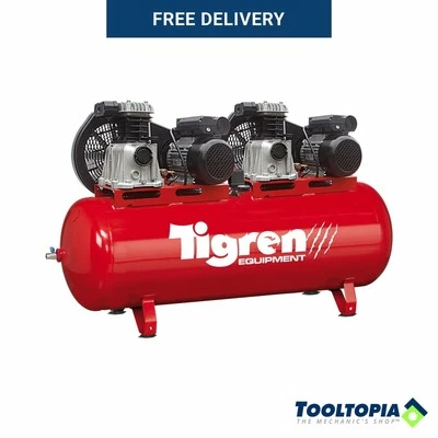 TIGREN Air Compressor Tandem Belt-Driven 230V 6hp 270L 145psi 10 Bar 25CFM 04386 - Image 1 of 2
