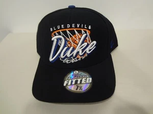 Vintage NCAA Duke Blue Devils Fitted 7 1/4 Cap Hat 90s Zephyr NEW NWT Wool Blend - Picture 1 of 4