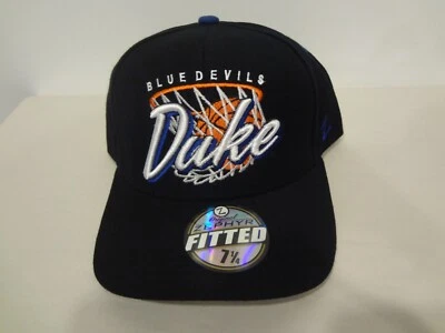 Vintage NCAA Duke Blue Devils Fitted 7 1/4 Cap Hat 90s Zephyr NEW NWT Wool Blend - Image 1 of 4