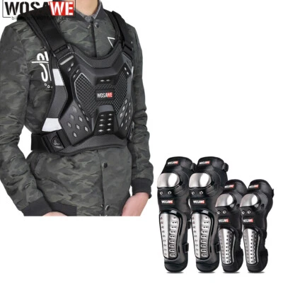 WOSAWE Adulto Motocross Proteção Baú Bicicleta MTB Anti Colisão Joelho Cotovelo Pad - Imagem 1 de 4