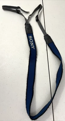 Sony Blue Camera Videocam Neck Shoulder Strap 80s Pre-owned - Image 1 of 3