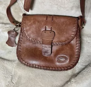 Oriano Leather Brown Crossbody Handbag - Picture 1 of 18