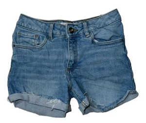 Preowned- Zara Kids Stretch Cut Off Denim Jeans Girls (Size 9) - Picture 1 of 7