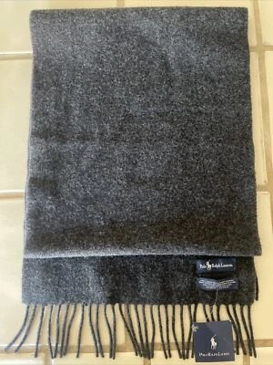 Nuevo Polo Ralph Lauren Bufanda Lana de Cordero Gris Brezo 12x58 Nuevo Con Etiquetas Hecho en Escocia Foto 1 de 4