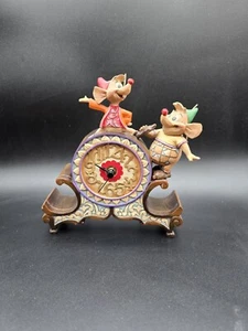 Jim Shore Disney Cinderella Jaq & Gus A Stitchin Time Clock - Picture 1 of 8