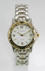 Renaissance Men Watch Stainless Silver Gold Battery Water Resistant White Quartz - Picture 1 of 3