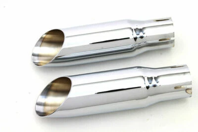 Chrome Mini Exhaust Tip Set for Harley Davidson by V-Twin  30-0672 - Image 1 of 2