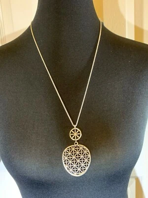 Collar ajustable colgante de celosía calada tono plata LUCKY BRAND nuevo con etiquetas $39 W@W Foto 1 de 4