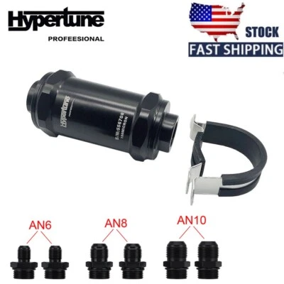 Filtro de combustible E85 etanol AN6 AN8 AN10 con elemento de acero inoxidable de 100 micras en línea Foto 1 de 4