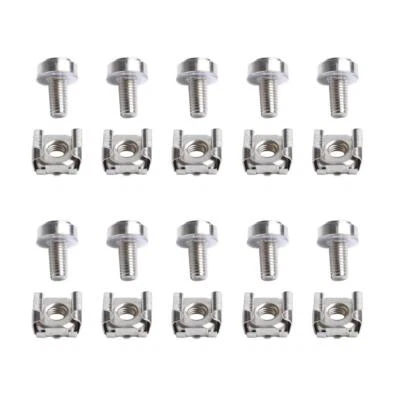 10 Pack M6 Rail Case Clips Cage Nuts Washers 19inch Rack bolts & washers - Image 1 of 4