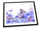 Purple Butterfly Floral Flowers FRAMED ART PRINT Picture Poster Artwork
