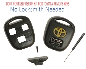 TOYOTA 3 Button Remote Head Shell Case Repair Kit  NO LOCKSMITH NEEDED Screwdriv - Picture 1 of 8