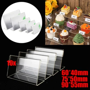 10PCS S/M/L Clear Acrylic Sign Display Holder Name Card Label Price Stands Tags - Picture 1 of 8