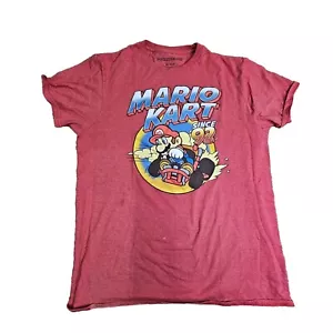 Damaged* Mario Kart 92 Mens Graphic Print T-Shirt Medium Red Racing Cart P7a - Picture 1 of 10