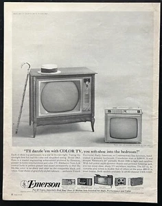 Vintage 1964 Emerson Color TV Model 1863 Original LOOK Magazine Ad Ephemera - Picture 1 of 1