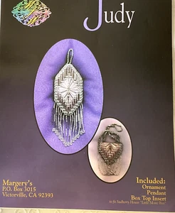 Margery's Needlepoint Kit Judy Ornament Pendant Box Top 18 Ct Canvas Beads Fiber - Picture 1 of 3